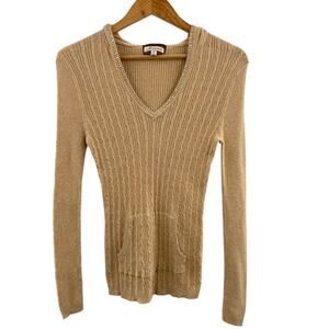 Aeropostale Y2K Cable Knit Hooded Lightweight Sweater 100% Cotton Size Medium